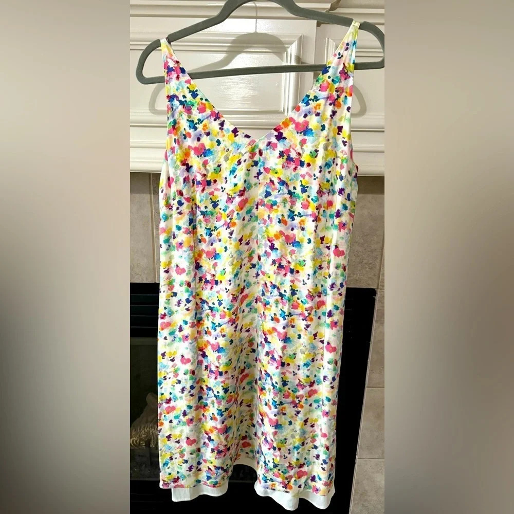 CAbi Meadow Ditsy Watercolor 100% Rayon Dress Size S